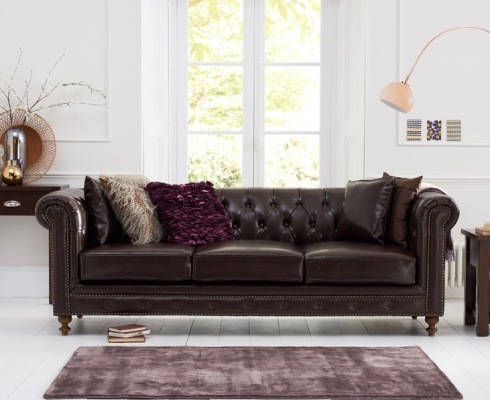 Chesterfield Sofa Couch Polster Stoff Leder Couchen Polster Garnitur 3 Sitzer