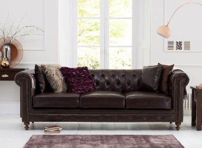 Chesterfield Sofa Couch Polster Stoff Leder Couchen Polster Garnitur 3 Sitzer