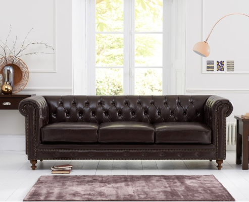 Chesterfield Sofa Couch Polster Stoff Leder Couchen Polster Garnitur 3 Sitzer