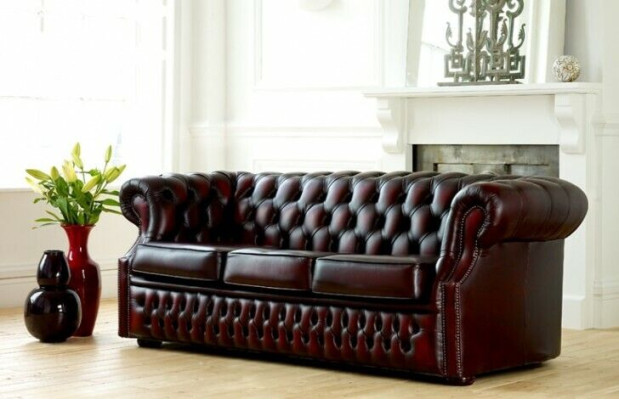 Chesterfield Sofa Couch Polster Leder Couchen Garnitur 3 Sitzers Dreisitzer Neu