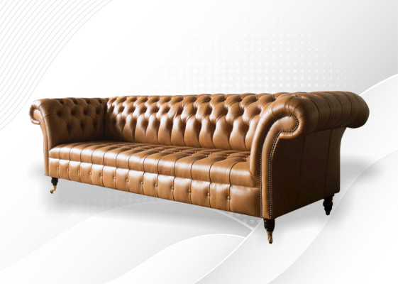 Design Sofa Chesterfield Polster Modern Textil Stoff Sofas 4 er Schlaf Neu