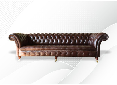 Sofas Chesterfield Polster Design XXL Luxus Sofa 4 Sitzer Leder Couchen Couch