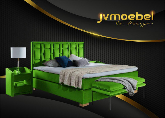 Luxus Boxspring Bett Schwarz Blaue Betten Schlafzimmer Möbel Design Doppel Hotel