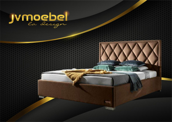 Designer Bett Textil Schlafzimmer Design Möbel Luxus Betten Polster Gestell Neu