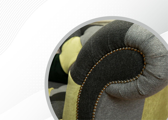 Chesterfield Sofa Couch Polster Sofas Klassischer 2 Sitzer Leder Textil Bunte