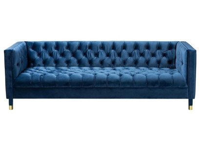Blaue Chesterfield Textil Modern Design Stoff Kreative Möbel Neu Wohnzimmer Sofa
