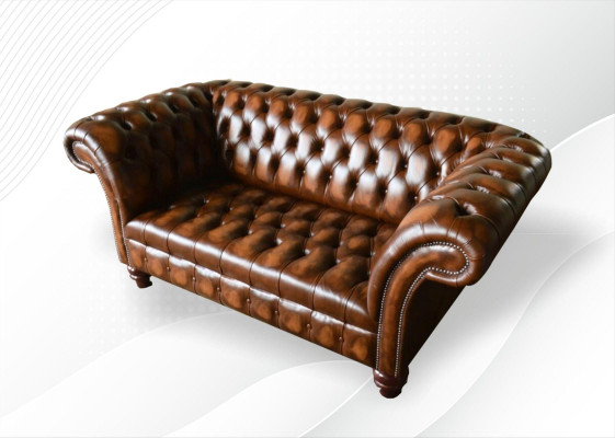 Design Chesterfield Sofa 2 Sitzer Braun Couch Polster Sofas Wohnzimmer Sofa Neu