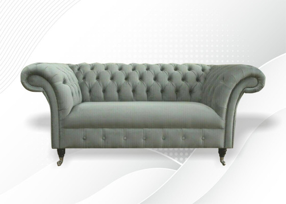 Chesterfield Sofa Couch Polster Sofas Klassischer 2Sitzer Leder Stoff Textil Neu