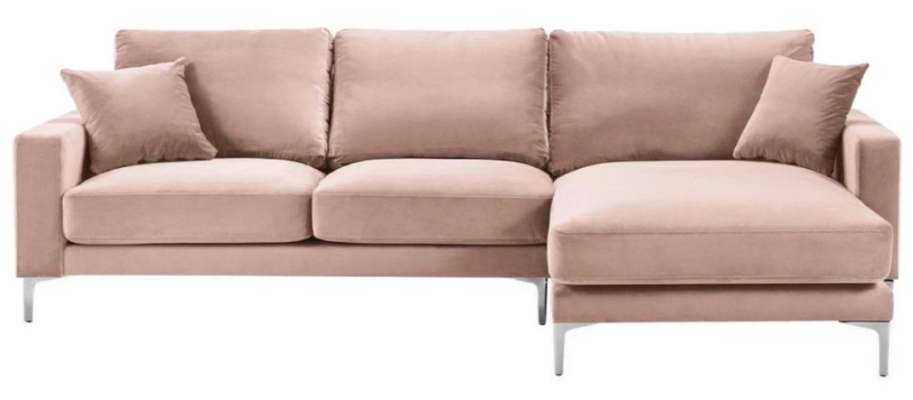 Rosa Ecksofa Stoff Wohnzimmer Design Couchen Polster Sofa Sofas Eckgarnitur Neu