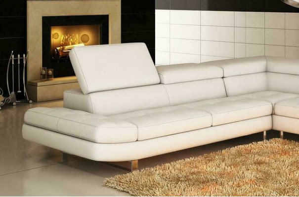 Modernes Ecksofa Ledersofa L Form Polster Designer Eckgarnitur