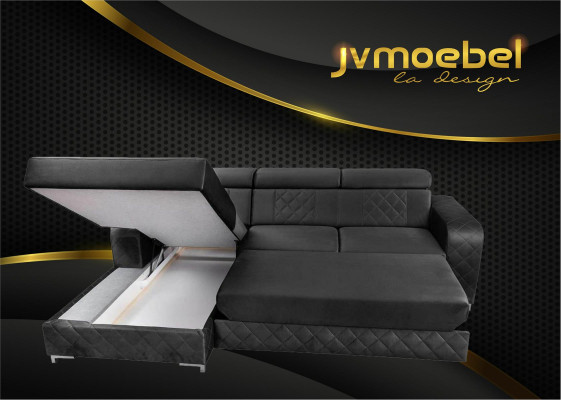 Ecksofa Lform Leder Moderne Möbel Design Wohnlandschaft Couch Samt Stoff Textil