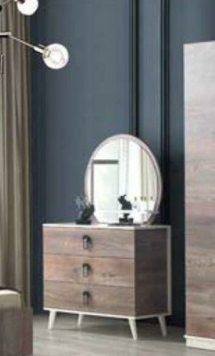 Komplettes Schlafzimmer Bett Bank Schminktisch Kleiderschrank Nachttisch 5tlg.