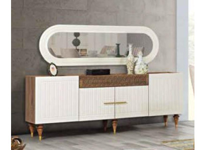 Kommode Schubladen Holz Sideboard Spiegel Massiv Kommoden Wohnzimmer