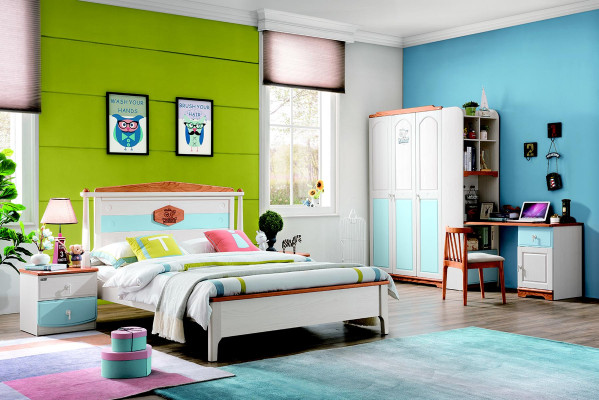 Komplett Jugendzimmer Kinderzimmer Set Bett Kleiderschrank Kommode 5tlg Echthol