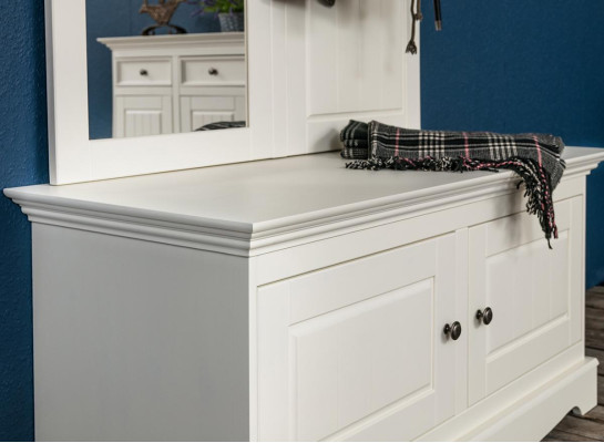 Landhaus Bauern Garderobe Holz Ständer Garderoben Schuhschrank 2tlg. Schränke