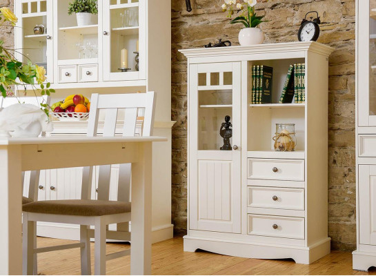 Landhaus Kommode Schrank Regale Echtholz Hochschrank Regal Bücher Bar Schränke