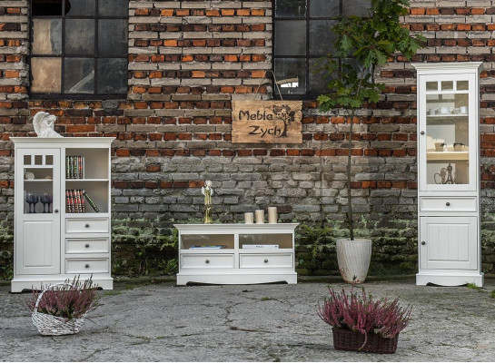 Wohnzimmer Set Vitrine Bücherregal Sideboard Wohnwände Kommoden Design 3tlg. Neu