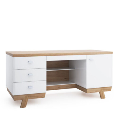 Moderner Schreibtisch Tisch Schreibtische Büro Office Chef Tische Holz Aspen