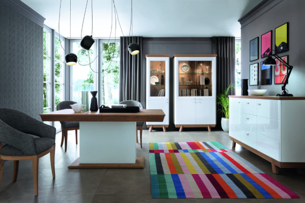 Moderner Vitrinen Schrank Wohnzimmer Hochschrank Hotel Aktenschrank Aspen AS-W2