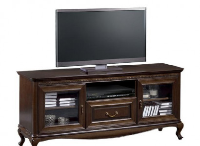 Ein eleganter Multimedia-Ständer für Fernseher und Mediengeräte im Stil einer modernen, minimalistischen Ästhetik