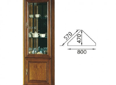 Klassischer Vitrine Vitrinenschrank Eckschrank Schrank Massiv Sammler Vitrinen