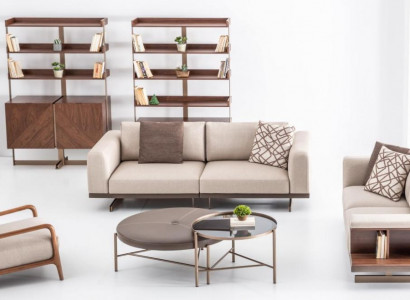 Moderne Sofagarnitur Luxus Möbel Polster Textil Couch Grau Modern Sofa