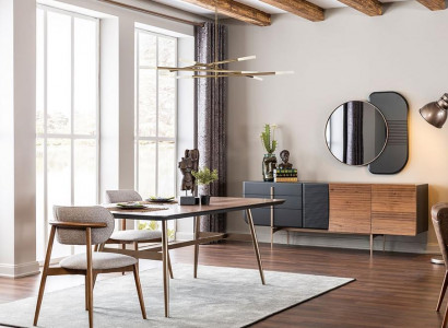 Luxus Sideboard Spiegel Kommode Lowboard Esszimmermöbel Set Brandneu