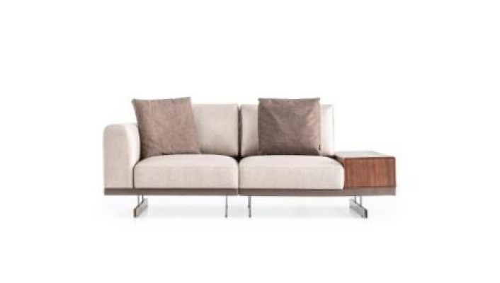 Beige Moderner Zweisitzer Luxus Couch Sofa Wohnzimmermöbel Couchen Stoff