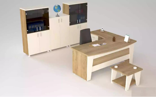 Büromöbel Eckschreibtisch Schreibtisch Couchtisch 3x Aktenschranke 6tlg