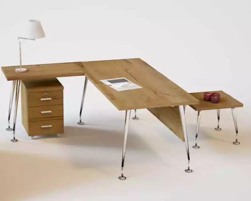 Holz Büro Set Eckschreibtisch Kommode 2x Aktenschrank Couchtisch 4tlg Set