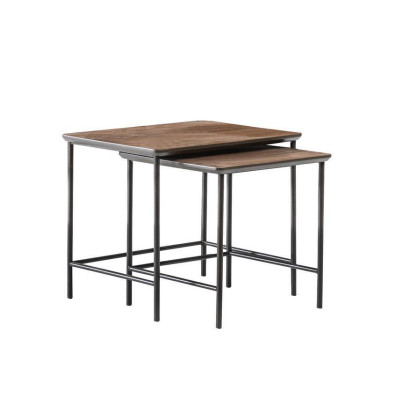 Luxus Beitelltische Kaffetisch Modern Holzitsch Komplettes Set Braun Neu