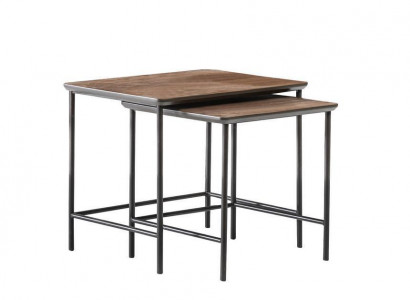 Luxus Beitelltische Kaffetisch Modern Holzitsch Komplettes Set Braun Neu