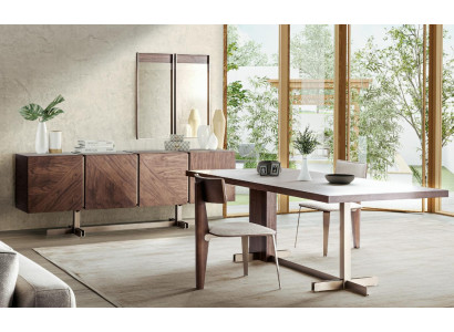 Esszimmer Esstisch Gruppe Stühle Sideboard 8tlg Holz Tisch Braun Essgruppe