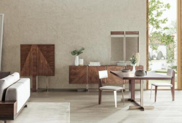 Esszimmer Esstisch Gruppe Stühle Sideboard 8tlg Holz Tisch Braun Essgruppe