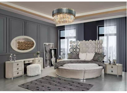 Schlafzimmer-Set modernes Bett + 2 Nachttische + Schminktisch + Spiegel neu