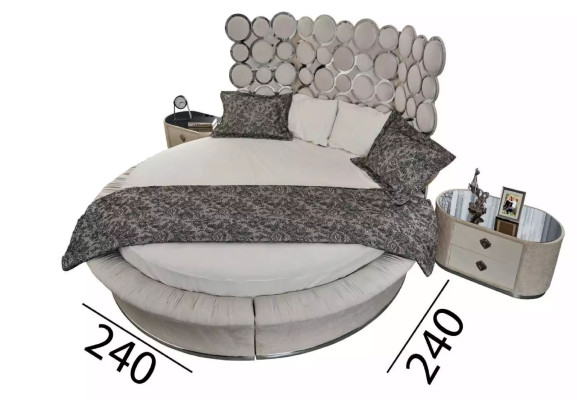 Schlafzimmer-Set modernes Bett + 2 Nachttische + Schminktisch + Spiegel neu