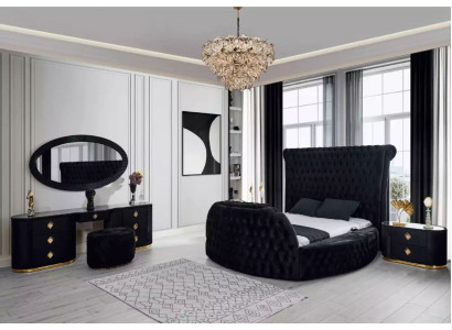 Moderne Chesterfield-Bett in luxuriöser schwarzer Farbe