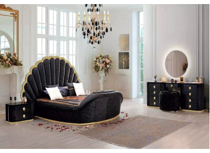 Moderne luxuriöse Schlafzimmermöbel aus hochwertigem Stoff und stabilem Holz