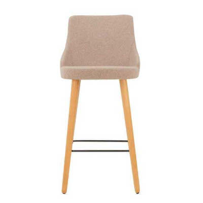 Modern Barhocker Stuhl Designer Holz Esszimmerstuhl Hocker Bar Beige Neu