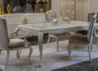 Klassisches Esstisch 4x Stühle Esszimmer Gruppe Tisch Tische Sitzgruppe 5tlg