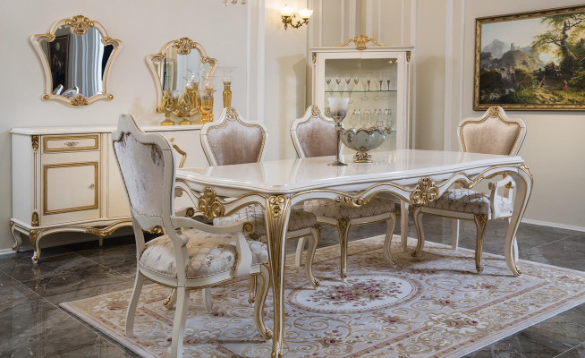 Esszimmer Esstisch Stuhl Set Gruppe Garnitur Tisch Garnitur Luxus 5tlg.