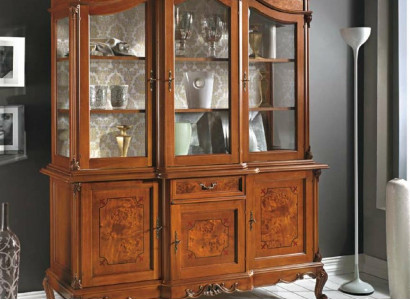 Vitrinen Glas Schrank Vitrine Wohnzimmer Holz Anrichte Italienische Möbel Regal