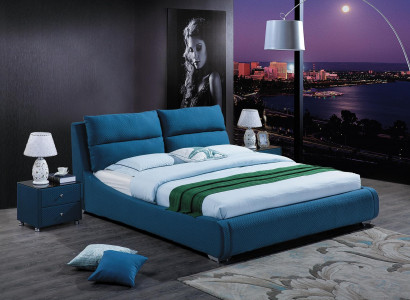 Design Lederbett Schlafzimmer 3tlg. Set 2x Nachttisch Luxus Betten Möbel