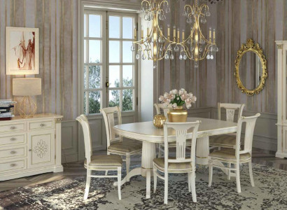 Komplett Set Esstisch + 6 Stühle Esszimmer Set Ess Gruppe Massivholz Tisch Tische 9tlg