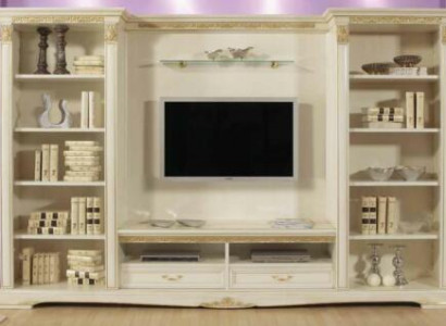 Wohnwand TV-Wand Massivholz Stil Klassische Italienische Wohnzimmer Möbel