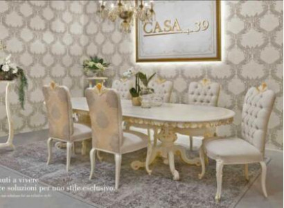 Klassischer Esstisch Massivholz Esszimmer Garnitur 4x Stuhl Set Stühle 5 tlg.