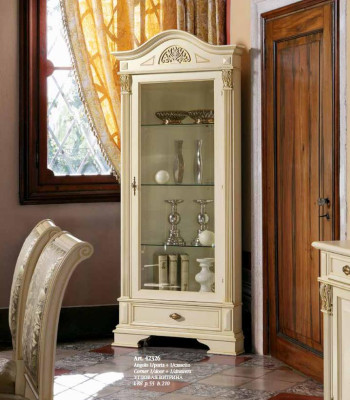 Eck Vitrine Glas Schrank Wohnzimmer Schaufenster 1tür Vitrinen Barock Rokoko Neu