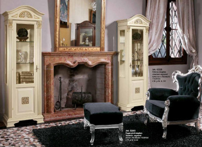 Edle Vitrine Antik Stil Schrank Schaufenster Wohnzimmer Glas Neu Massivholz