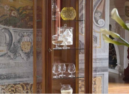 Edle Vitrine Antik Stil Barock Rokoko Klassisch Wohnzimmer Glas Schrank