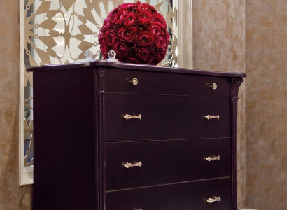 Kommode mit 4 Schubladen Sideboard Anrichte holz Schrank Anrichte Kommoden Lila